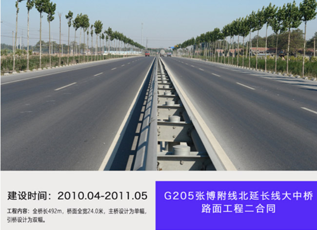 G205张博附线北延长线大中桥路面工程二合同